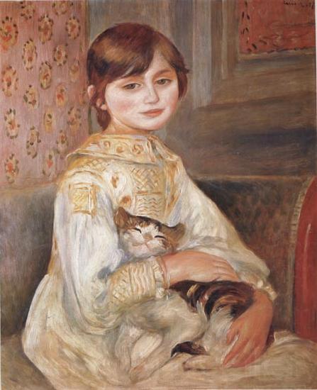 Pierre Renoir Child with Cat (Julie Manet) Spain oil painting art